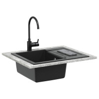 Produktbild för Diskho Svart 620 x 500 mm 80% Kvarts och 20% Resin