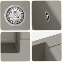 Produktbild för Diskho Grå 620 x 500 mm 80% Kvarts och 20% Resin
