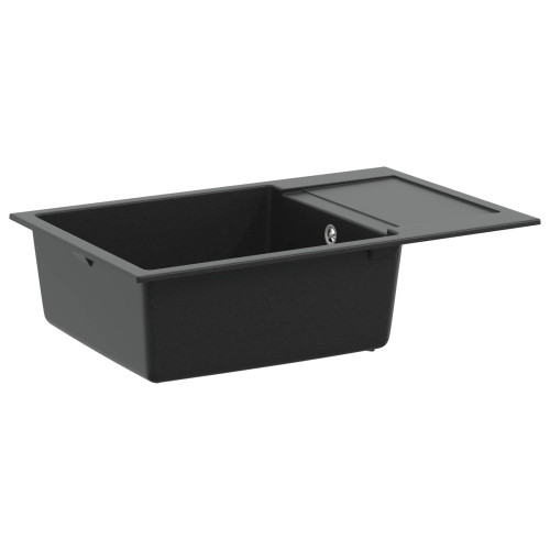 vidaXL Diskho Svart 780 x 500 mm 80% Kvarts och 20% Resin