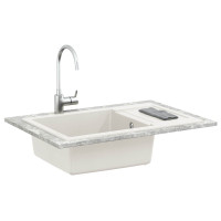 Produktbild för Diskho Vit 780 x 500 mm 80% Kvarts och 20% Resin