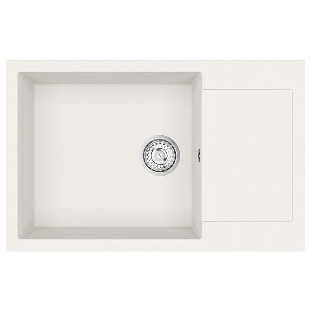Produktbild för Diskho Vit 780 x 500 mm 80% Kvarts och 20% Resin