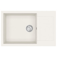 Produktbild för Diskho Vit 780 x 500 mm 80% Kvarts och 20% Resin
