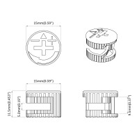 Produktbild för Kammuttrar 12 pcs Silver 15 x 11,5 mm Metall