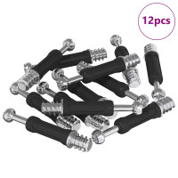 Produktbild för Kammare låsskruf 12 pcs Silver och svart M6 x 40 mm Metall