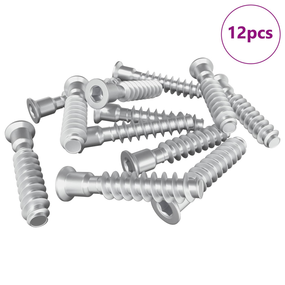 Produktbild för Huvudkapskruv 12 pcs Silver M7 x 40 mm Stål