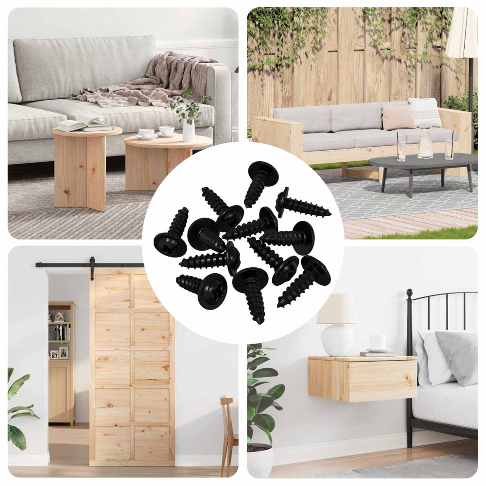 Produktbild för Självgängande spik 16364 pcs Svart 3,5 x 12 mm Järn