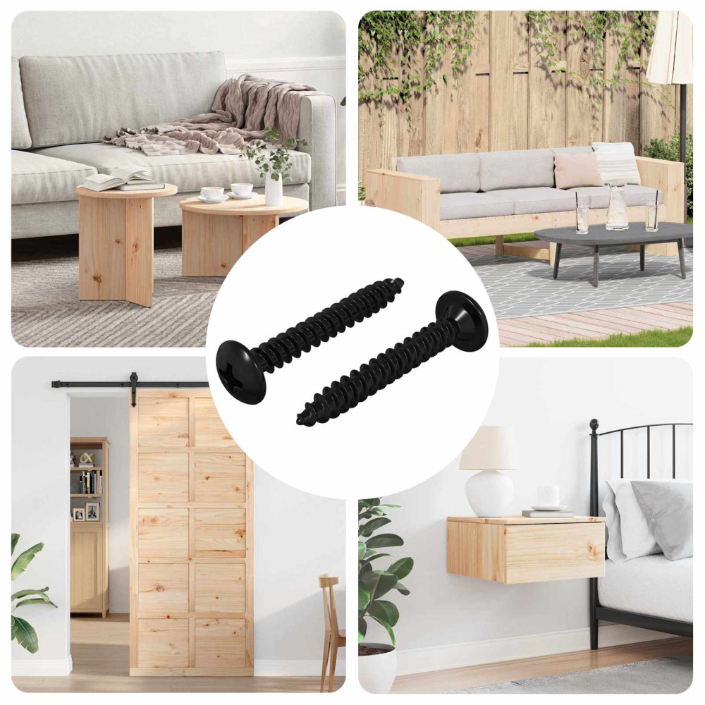 Produktbild för Gängspik 2 pcs Svart M4 x 28 mm Stål