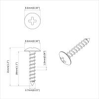 Produktbild för Gängspik 12 pcs Svart M4 x 28 mm Stål