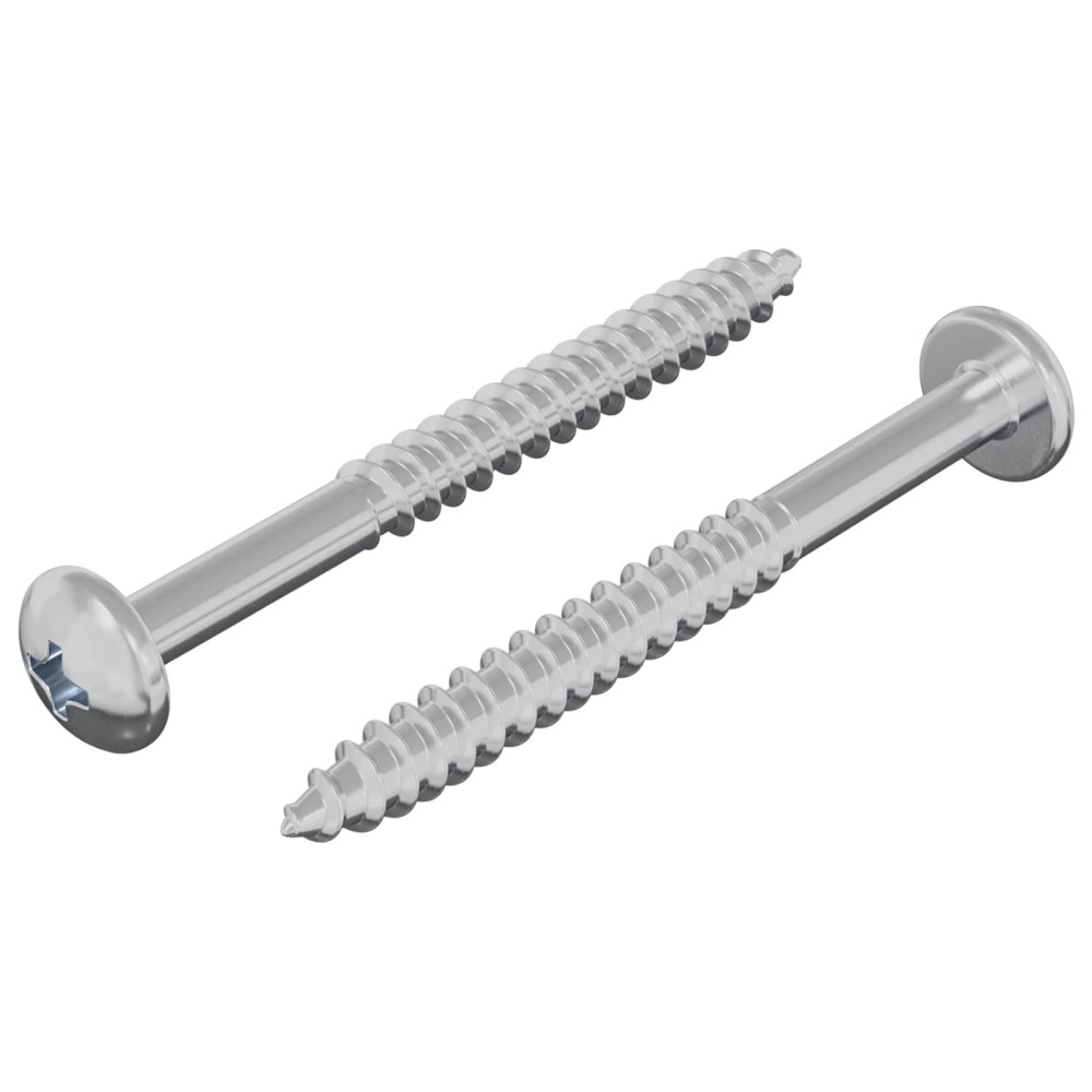 Produktbild för Träskruv 2 pcs Silver 9,8 x 53 mm Stål
