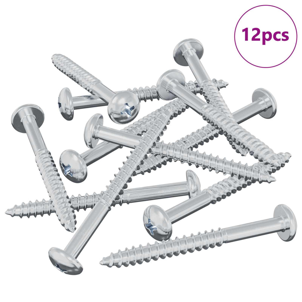 Produktbild för Träskruv 12 pcs Silver 9,8 x 53 mm Stål