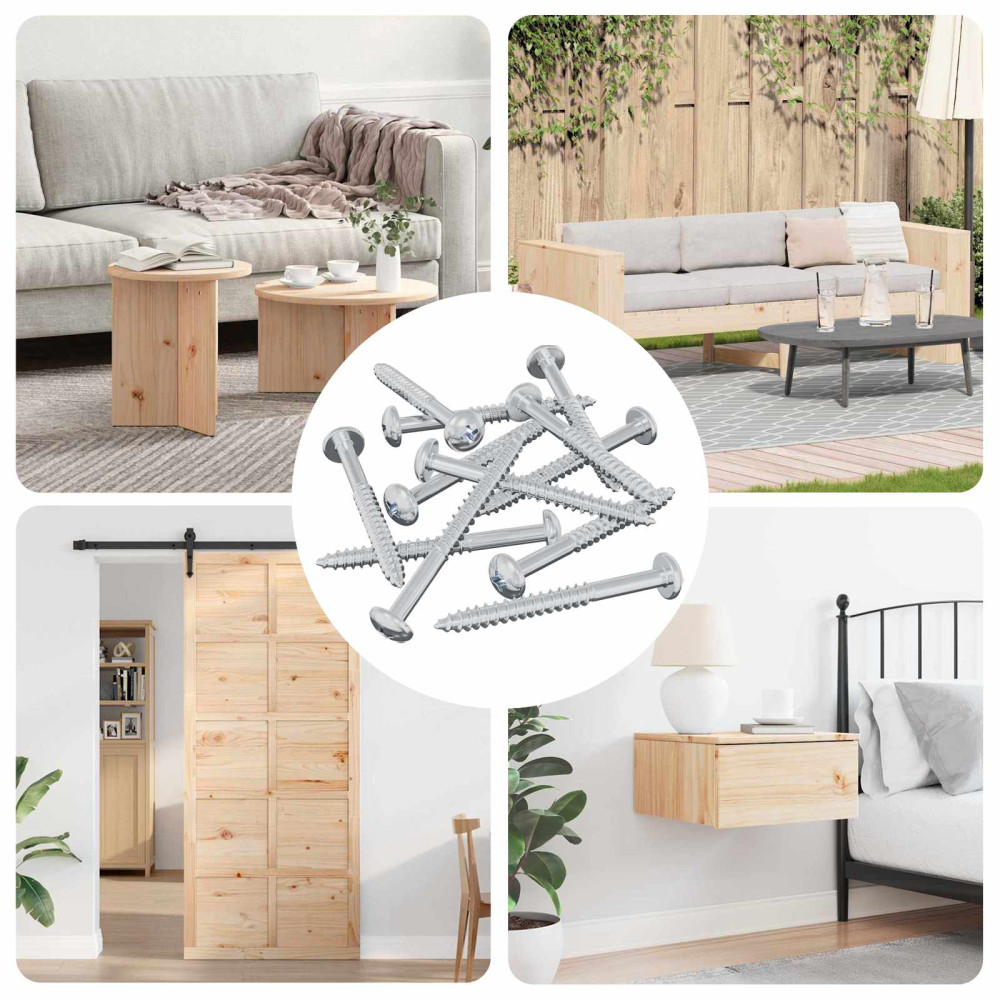 Produktbild för Träskruv 3273 pcs Silver 9,8 x 53 mm Stål