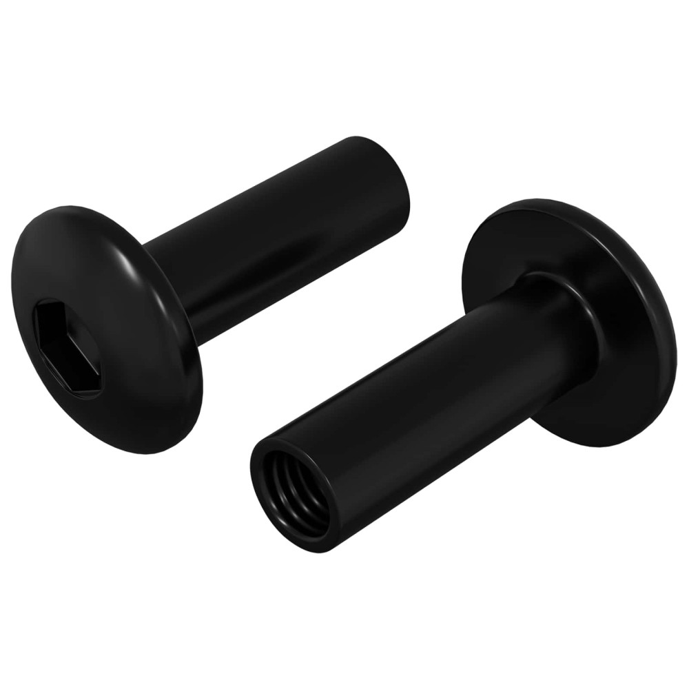 Produktbild för Kupplungsmuttrar 2 pcs Svart M4 x 14,5 mm Metall