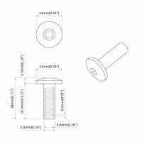 Produktbild för Kupplungsmuttrar 12 pcs Svart M4 x 14,5 mm Metall