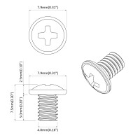 Produktbild för Låsskruvar 12 pcs Silver M4 x 5 mm Järn