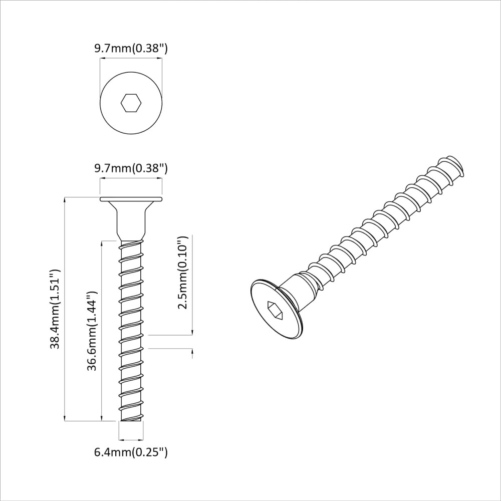 Produktbild för Hylssfranskruv 3072 pcs Svart 7 x 40 mm Järn