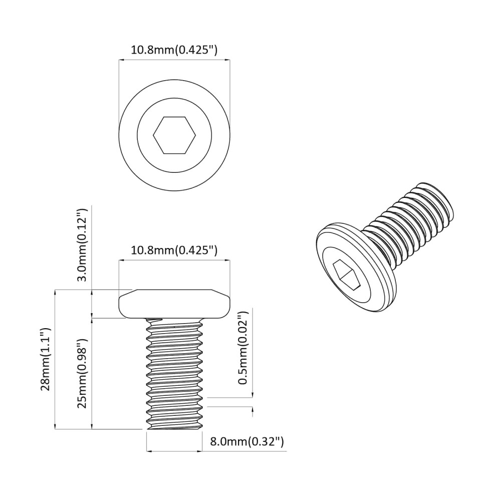 Produktbild för Skruv 1593 pcs Silver 8 x 25 mm Stål