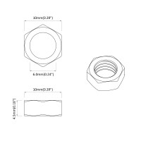 Produktbild för Muttern 2 pcs Silver M6 x 10 mm Järn