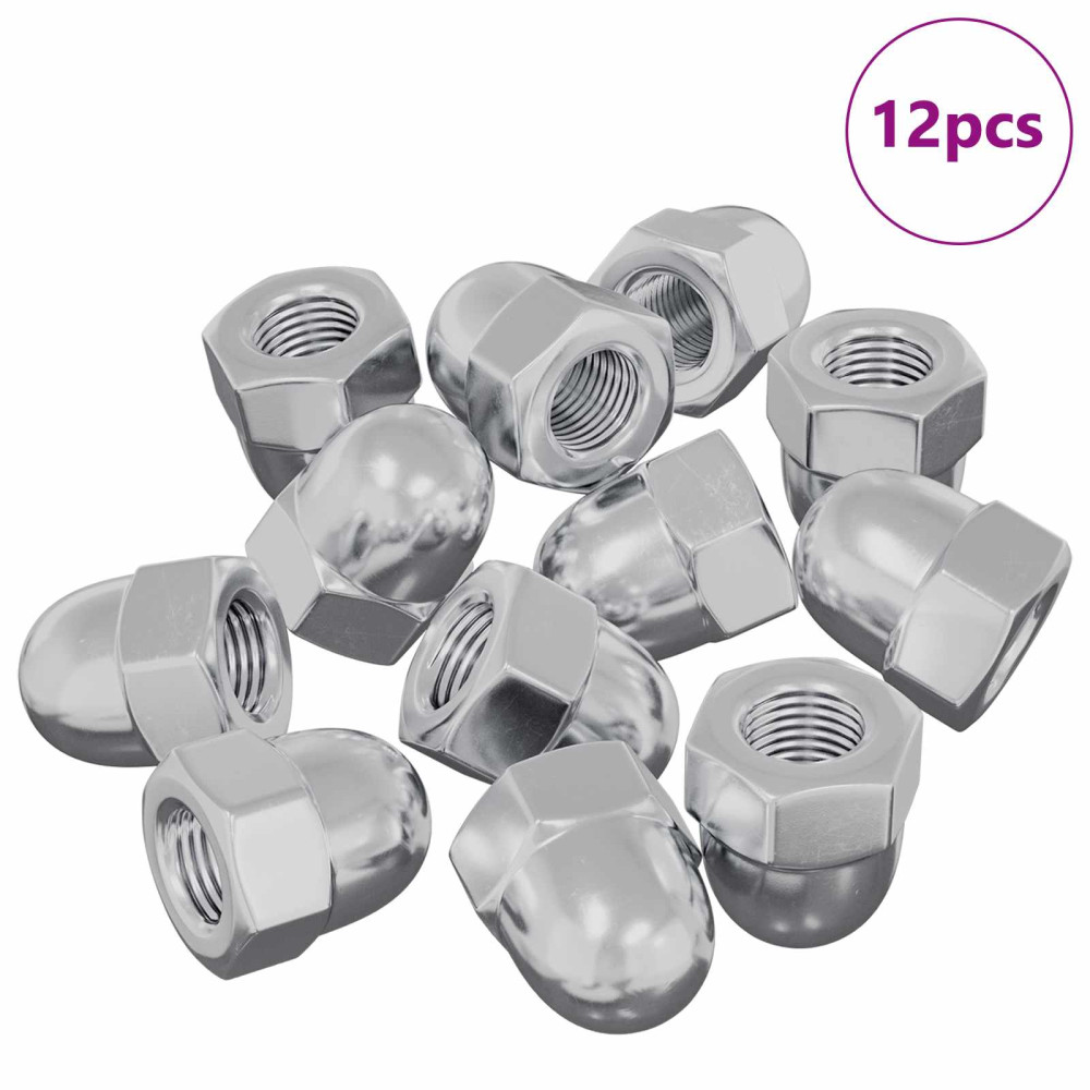 Produktbild för Muttern 12 pcs Silver M6 x 10 mm Järn