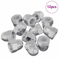 Produktbild för Muttern 12 pcs Silver M6 x 10 mm Järn