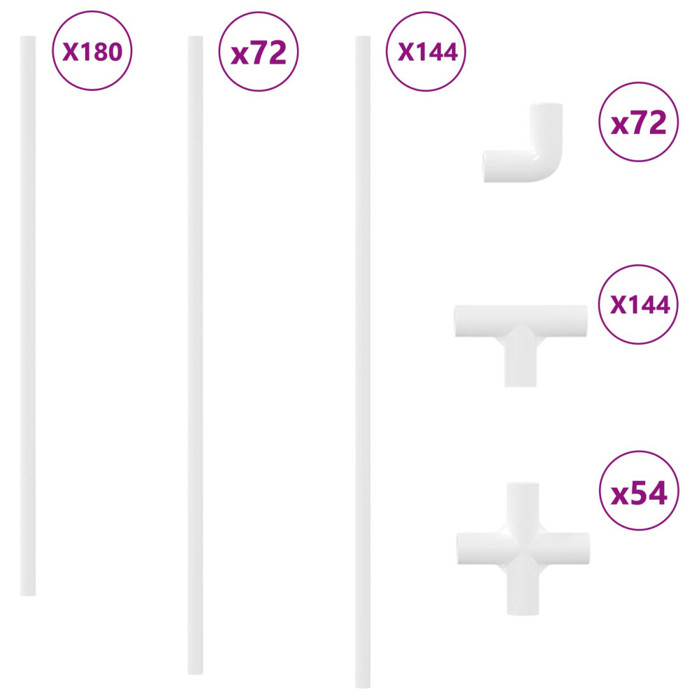 Produktbild för PVC Rör 29 pcs Vit PP och PE