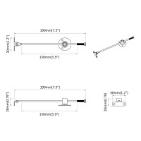 Produktbild för Dragstångsgångjärn 2 pcs Silver 190 mm Järn