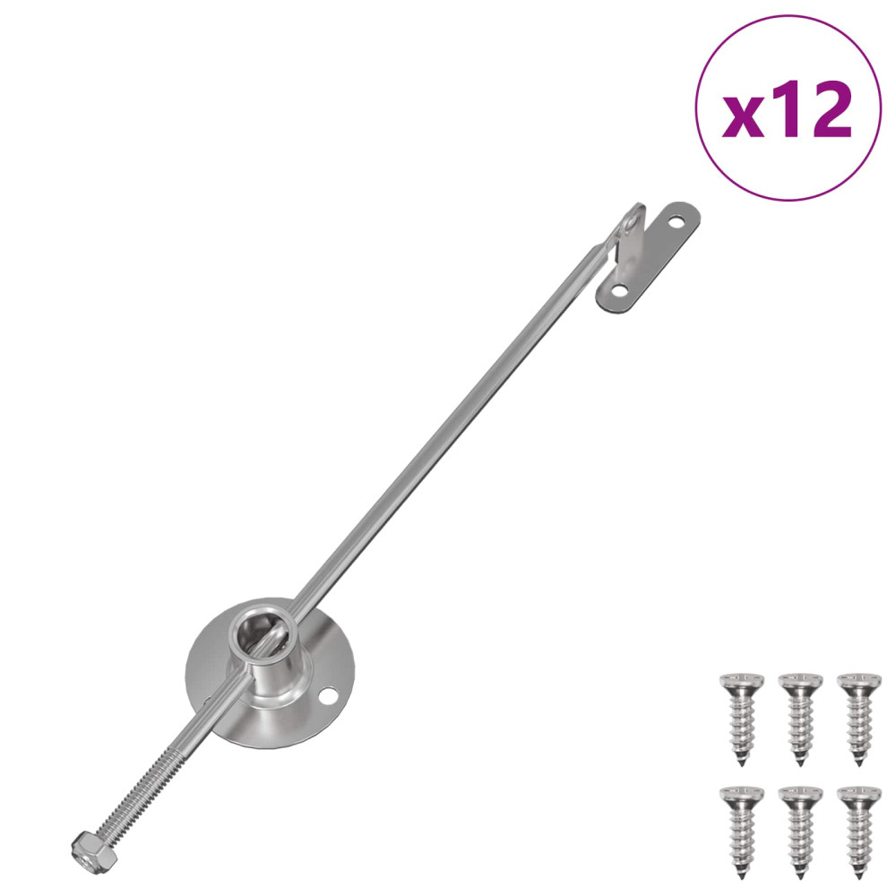 Produktbild för Dragstångsgångjärn 12 pcs Silver 190 mm Metall