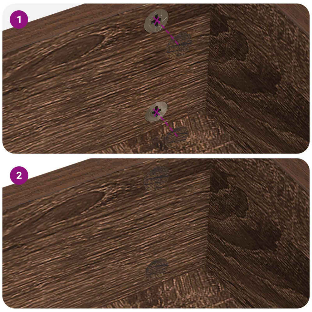 Produktbild för Självhäftande skruvomslag 2 pcs Brun Ek Ø 20 x 0,5 mm