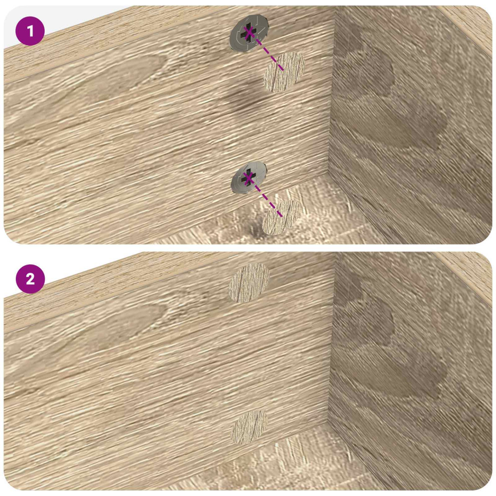 Produktbild för Självhäftande skruvomslag 2 pcs Sonoma-ek Ø 20 x 0,5 mm