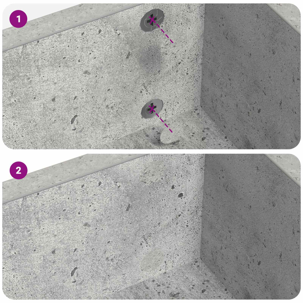 Produktbild för Självhäftande skruvomslag 2 pcs Betonggrå Ø 20 x 0,5 mm