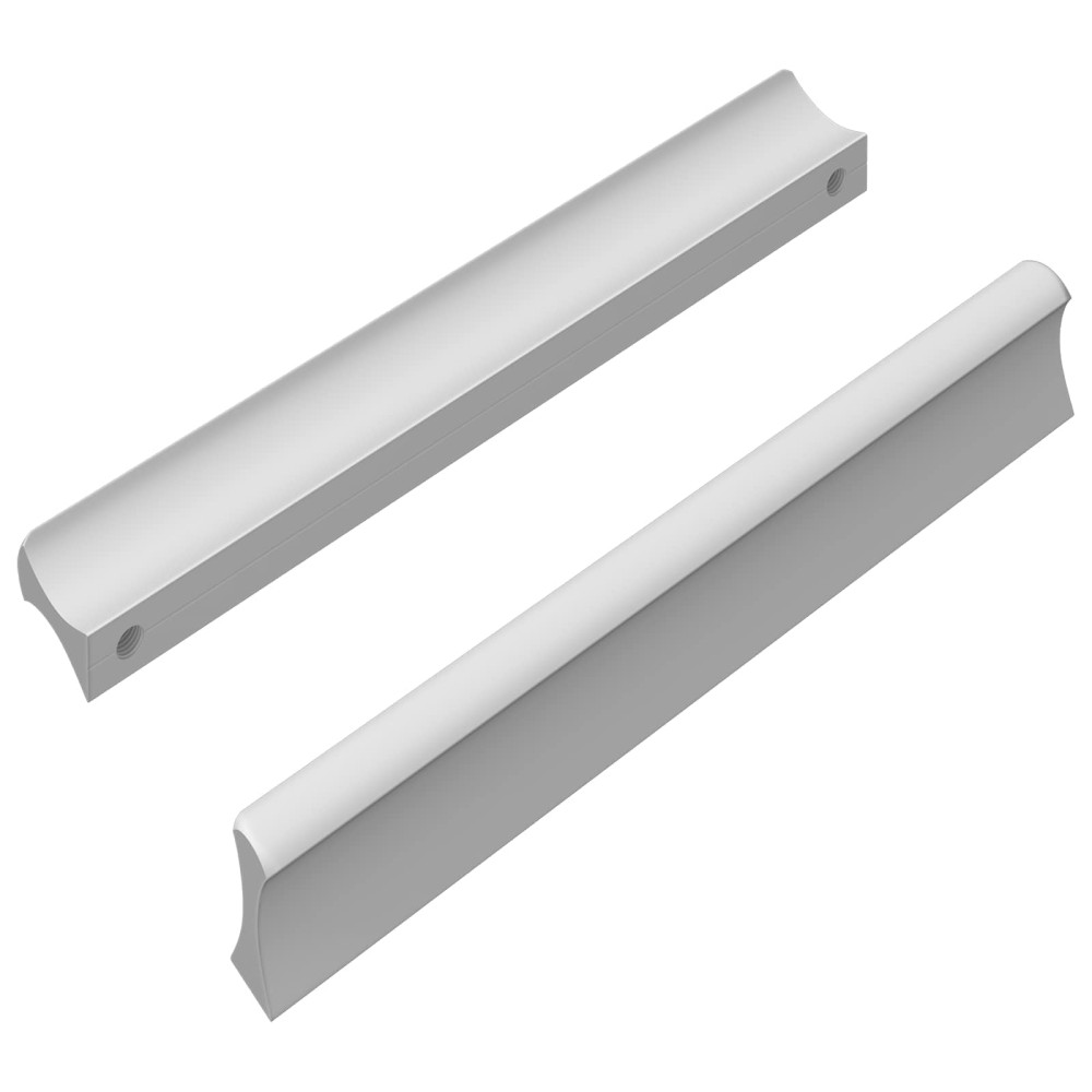 Produktbild för Handtag Enfärgad 2 pcs Silver 105.7 x 7.4 x 15.5 mm Aluminium