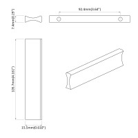 Produktbild för Handtag Enfärgad 12 pcs Silver 105.7 x 7.4 x 15.5 mm Aluminium