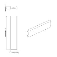Produktbild för Handtag 973 pcs Svart 106 x 7,4 x 15,5 mm Aluminium
