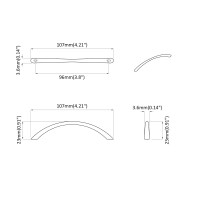 Produktbild för Handtag 12 pcs Silver 107 x 3.6 x 23 mm Rostfritt stål