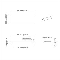 Produktbild för Handtag 12 pcs Svart 120 x 39.6 x 17 mm Aluminium