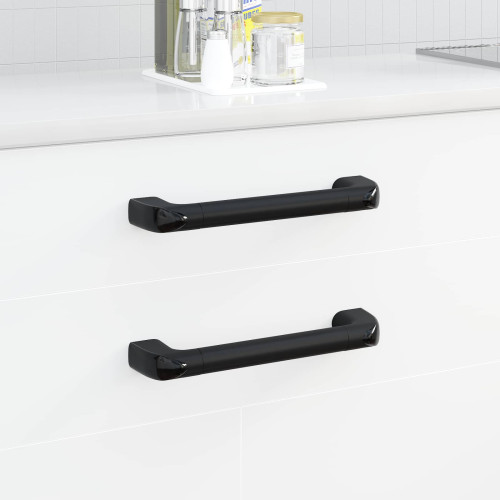 vidaXL Handtag Enfärgad 12 pcs Svart 380 x 34 x 85 mm Aluminium och PP