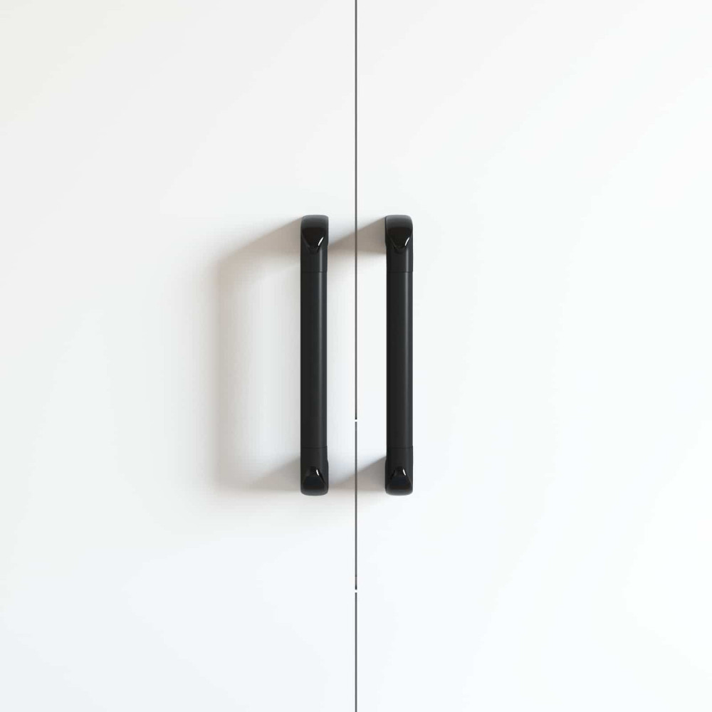 Produktbild för Handtag Enfärgad 12 pcs Svart 380 x 34 x 85 mm Aluminium och PP