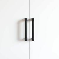 Produktbild för Handtag Enfärgad 12 pcs Svart 380 x 34 x 85 mm Aluminium och PP