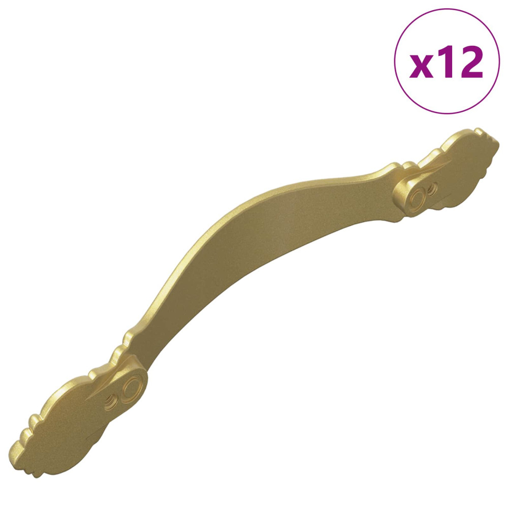 Produktbild för Handtag 12 pcs Guld 143 x 19,2 x 20 mm Zinklegering
