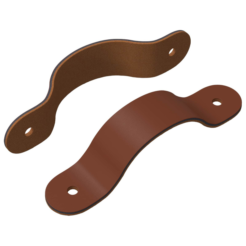 Produktbild för Skåpshandtag 2 pcs Brun 140 x 25 x 2,3 mm PU