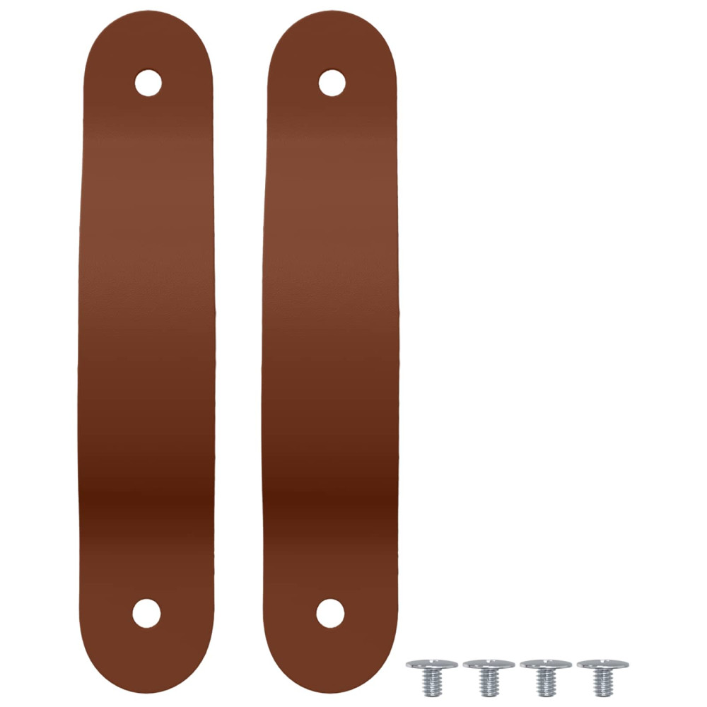 Produktbild för Skåpshandtag 2 pcs Brun 140 x 25 x 2,3 mm PU
