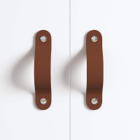 Produktbild för Skåpshandtag 2 pcs Brun 140 x 25 x 2,3 mm PU