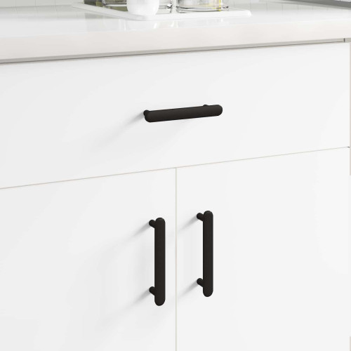 vidaXL Skåphandtag 12 pcs Svart 121 x 16.6 x 28.3 mm Järn