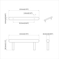Produktbild för Skåphandtag 474 pcs Svart 121 x 16.6 x 28.3 mm Järn