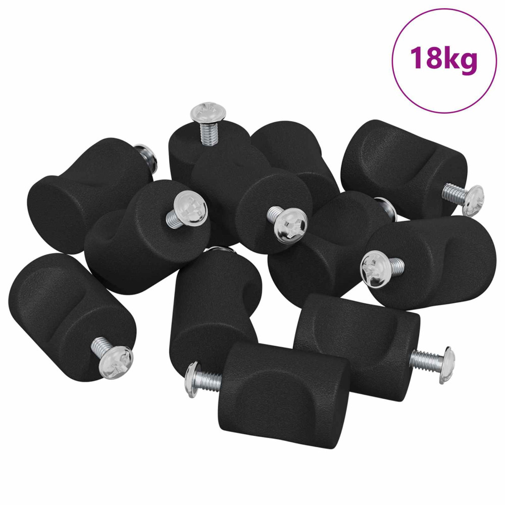 Produktbild för Skåpsknoppar 968 pcs Svart Järn