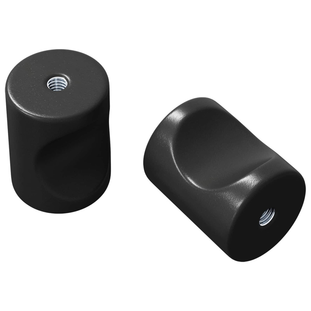 Produktbild för Skåpsknopp 2 pcs Svart 18 x 23 mm Järn