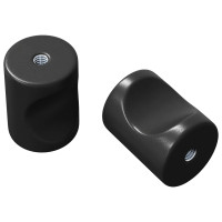 Produktbild för Skåpsknopp 2 pcs Svart 18 x 23 mm Järn