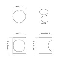 Produktbild för Skåpsknopp 2 pcs Svart 18 x 23 mm Järn