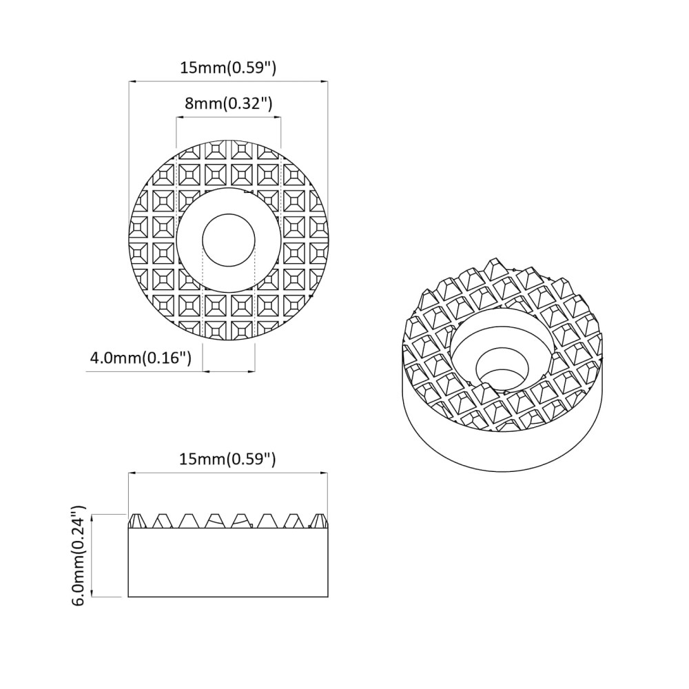 Produktbild för Stolsben golvvårdare 18000 pcs Transparent Ø 15 x 16 mm PVC