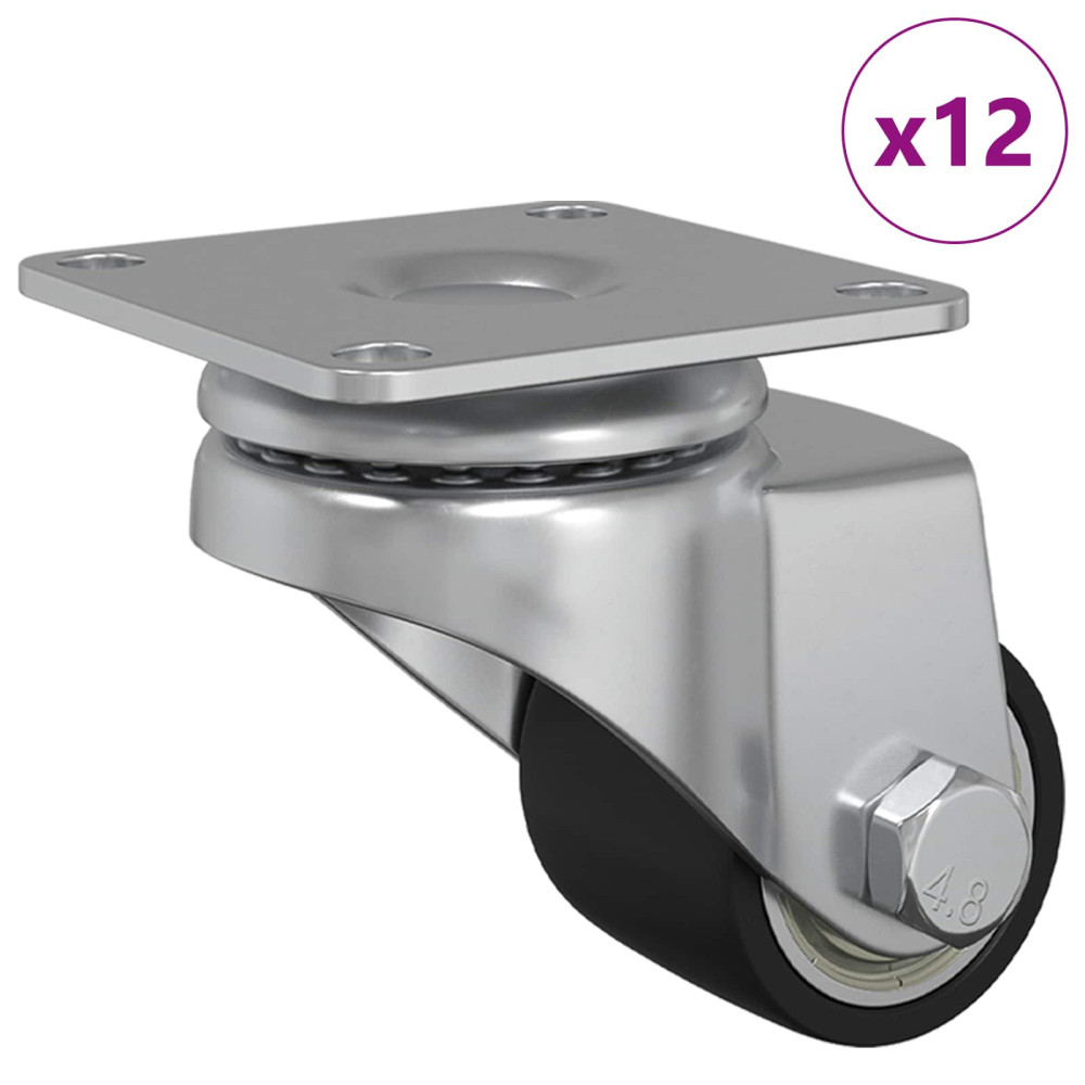 Produktbild för Hjul 12 pcs Silver 44,1 x 44,1 x 1,95 mm Nylon