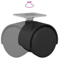 Produktbild för Svängbart hjul 12 pcs Svart 39,5 x 39,5 x 37,8 mm Järn och PP